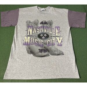 Vintage Nashville Music City Tennessee T-Shirt Single Stitch USA • Size Medium